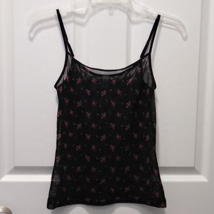 2/$15😸vintage Old Navy sheer rose tank top